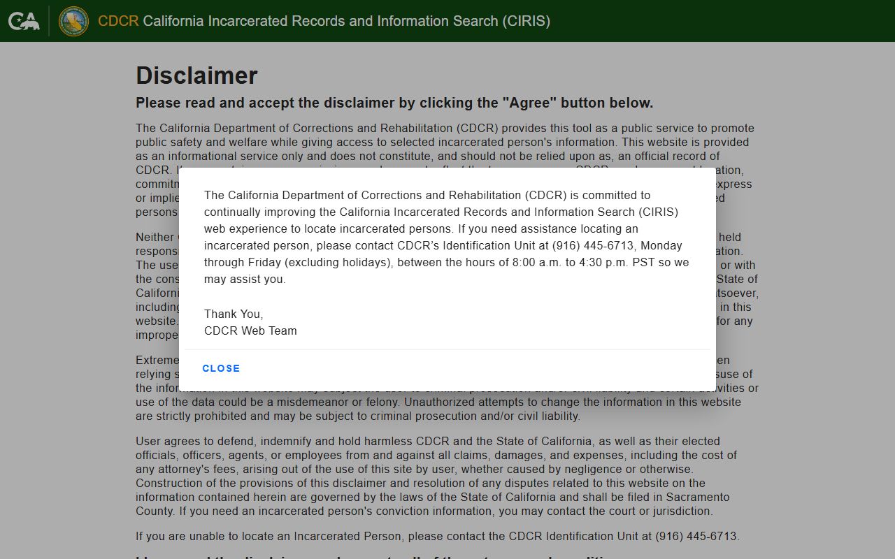 CDCR CIRIS locator for Butte County Male Community Reentry Program inmate lookup
